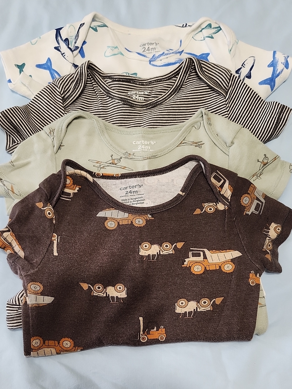 Carter's Multi-Pack Bodysuits in Brown, Green, Blue & Black